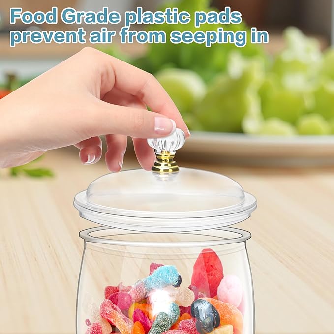 Wtyouesm 4 Pack Airtight Plastic Candy Jars with Locks, Clear 64 oz Cookie & Snack Storage Containers - Leakproof, Kitchen Pantry Organization for Home, Wedding, Bathroom Decor