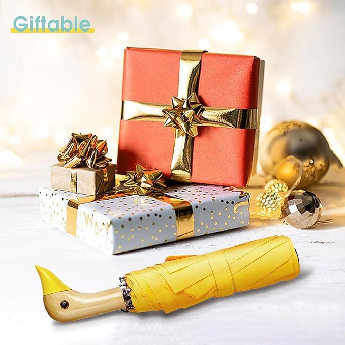 Duck Umbrella - Compact Travel Umbrella with a Cute Duck Head Handle for Women