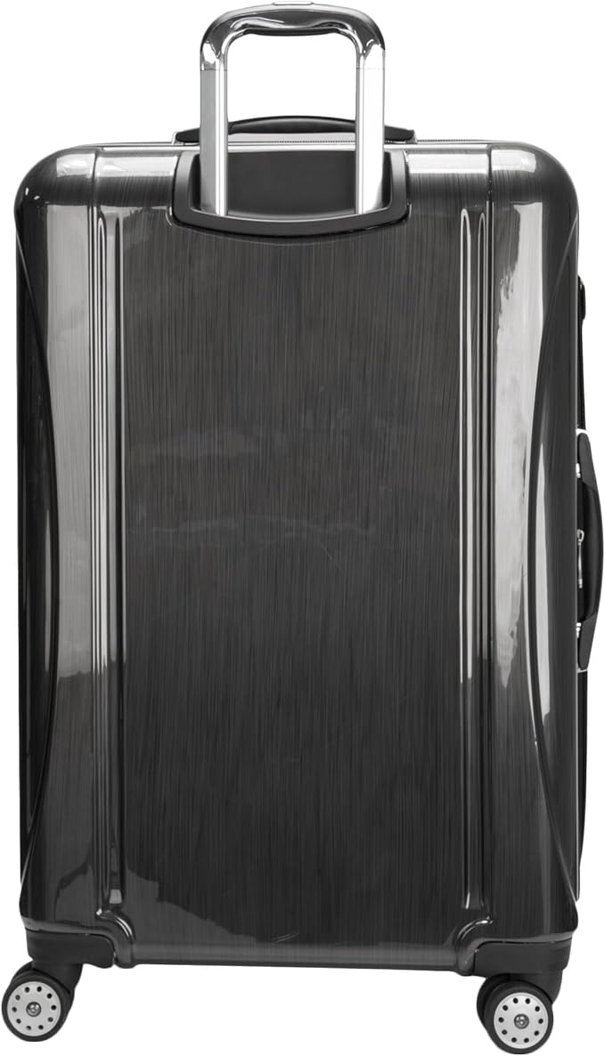 DELSEY PARIS Helium Aero Hardside Expandable Luggage with Spinner Wheels, Brushed Charcoal, Checked-Large 28 Inch