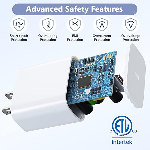 iPhone 16 15 Charger Fast Charging, 2Pack 20W PD USB C Charger Block Type C Charge with USB C to C Fast Charging Cord Woven Cable for iPhone 16/16 Plus/16 Pro/16 Pro Max/15/15 Plus/15 ProMax/iPad Pro