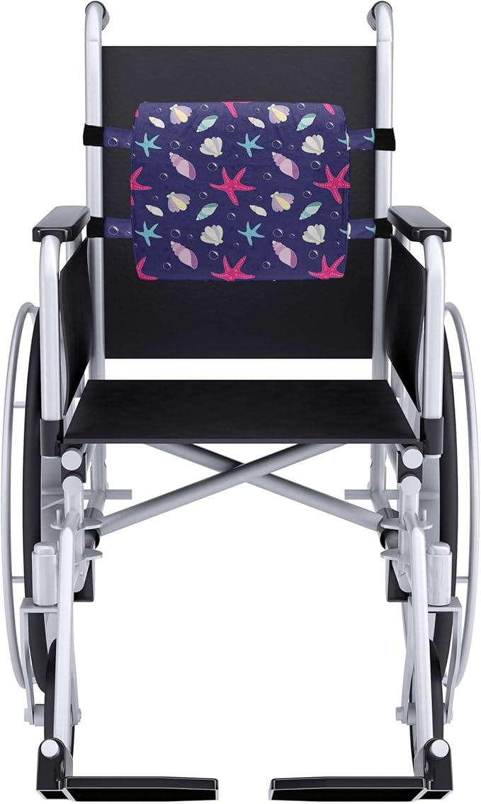 Ambesonne Navy and Blush Lumbar Back Support Pillow, Nautical Marine Pattern with Shells Starfishes and Bubbles Aquatic Wildlife, High Density Foam for Office Chairs Car Seats, 14" x 13", Purple Pink