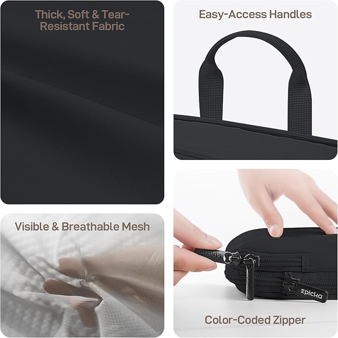 EPICKA TripCozy Compression Packing Cubes - 4 Set Durable Travel Organizer Bags with Mesh Top, Expandable Travel Accessories for Carry on, Luggage, Suitcase, Backpack (Dark Grey)