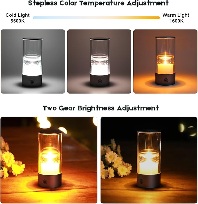 Small Camping Lights,Rechargeable Camping Light,Color Temperature Adjustment Mini Camping Lantern,Portable Camping Lamp with SOS Mode (Dark Grey)