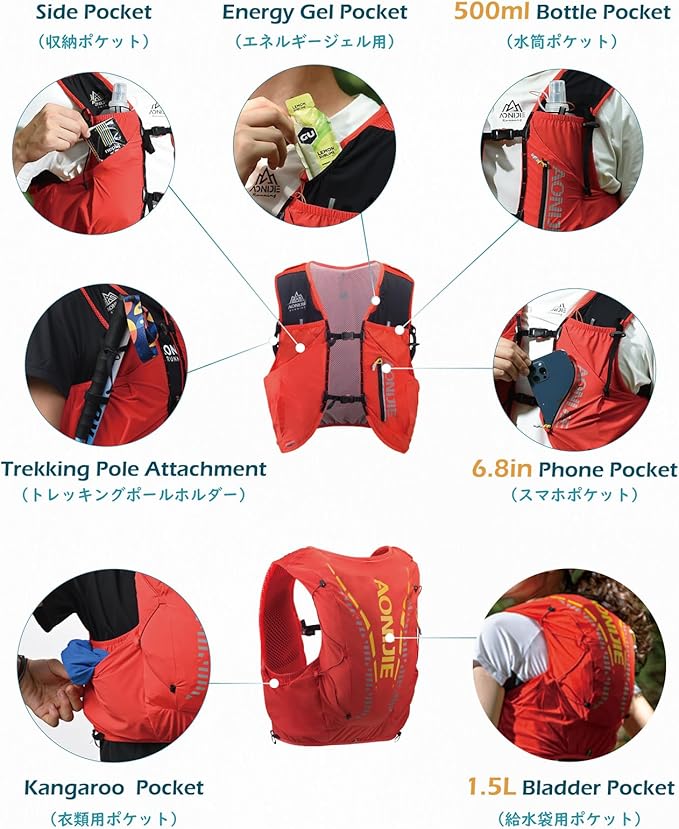 TRIWONDER Hydration Vest 2.5L Ultra Trail Running Backpack Hydration Pack Marathon Vest Lightweight Outdoor Hiking Cycling Daypack