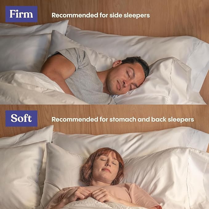 FluffCo Zen Fluff Pillows - Down Alternative - King Bed Pillow for Sleeping Made in USA - Luxury Hotel-Quality Pillow - Gift for Home - 100% Cotton, 300 Thread Count (Soft King Size 1 Pack)