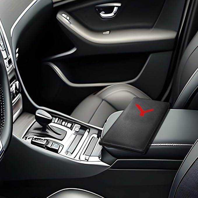 Car Registration and Insurance Holder with Magnetic Shut Compatible With Moldel Y Vehicle Glove Box Car Organizer Auto Comparment Accessories Case for Essential Document Driver License Cards