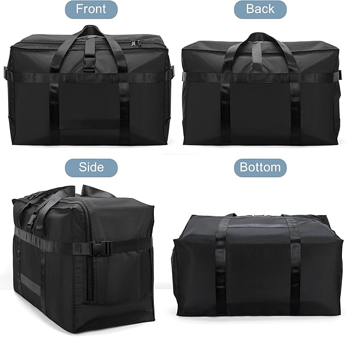 80L Foldable Travel Duffle Bag for Men and Women - Large Collapsible Duffel Bag - Waterproof Overnight Weekender Bag for Travel, Moving