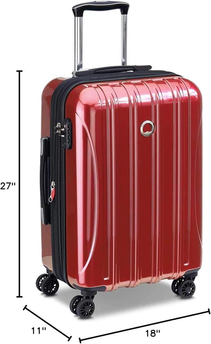 DELSEY PARIS Helium Aero Hardside Expandable Luggage with Spinner Wheels, Brick Red, 2-Piece Set (21/24)