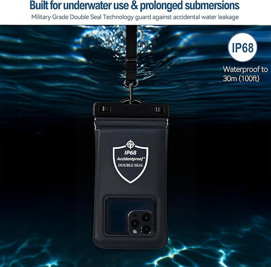 AiRunTech Floating Waterproof Phone Pouch,Double Seal Phone Case with Lanyard Protector for iPhone 17 16 15 14 13 12 Pro Max,Kayak Cellphone Bag Beach Cruise Ship Essentials Vacation Accessories