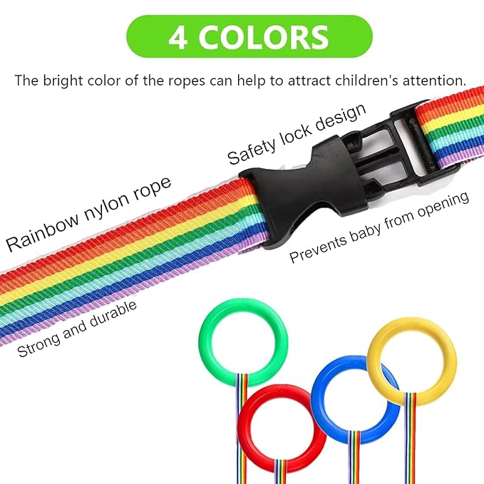 15/20 Sets Walking Rope for Preschool Colorful Toddler Leash for walking in line,Kids Handles Safety Line Wrist Leashes Detachable Transition Rope for Children's School Kindergarten Outdoor Supplies (Green, 15 sets)