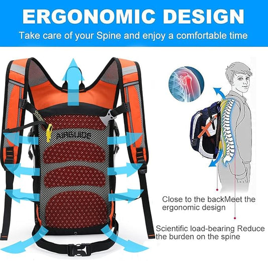 INOXTO Hydration Pack Backpack，18L Hydration Pack Lightweight Water Backpack with 2L Water Bladder Bag Daypack for Hiking Running Cycling Camping Hunting for Women Men