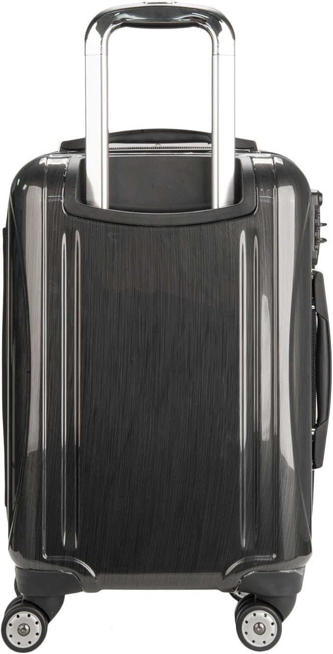 DELSEY PARIS Helium Aero Hardside Expandable Luggage with Spinner Wheels, Brushed Charcoal, Carry-On 19 Inch