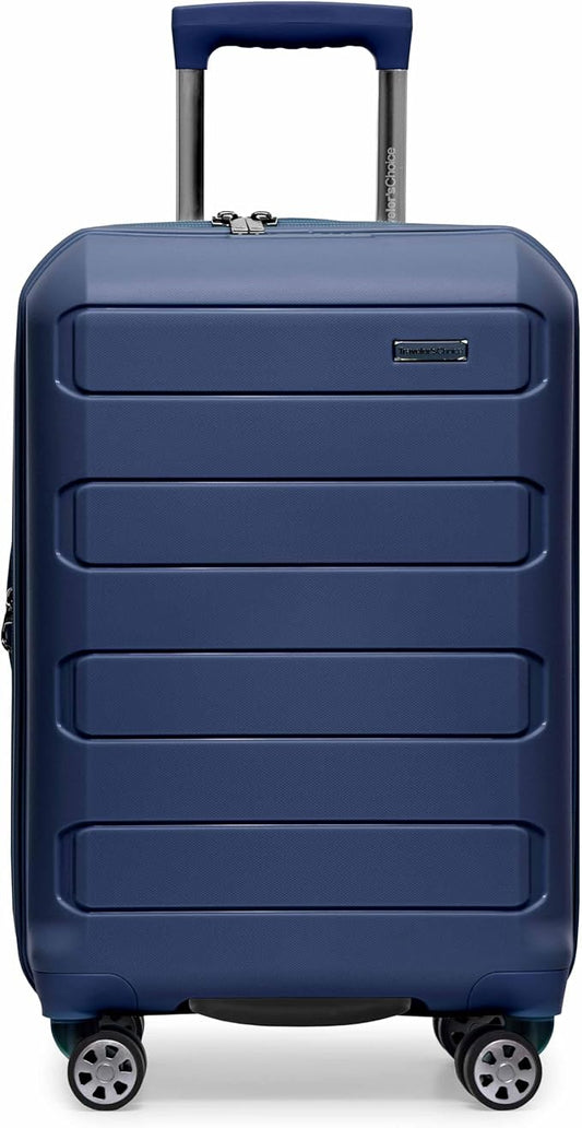 Traveler's Choice Pagosa Indestructible Hardshell Expandable Spinner Luggage, Navy, 2-Piece Set (22/26)