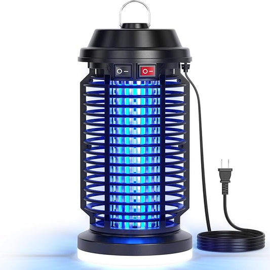 YISSVIC Bug Zapper Outdoor Indoor Waterproof Electric Mosquito Lamp Fly Zapper Killer Effective 4200V Plug in for Home Patio Office Courtyard