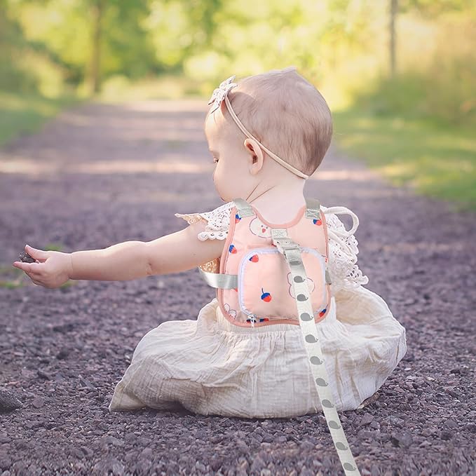 Toddler Harness Leash + Anti Lost Wrist Link, Accmor Toddler Leash-Baby Walking Safty Harness for Kids Walking Wristband Assistant Strap Belt for Girl (Pink)