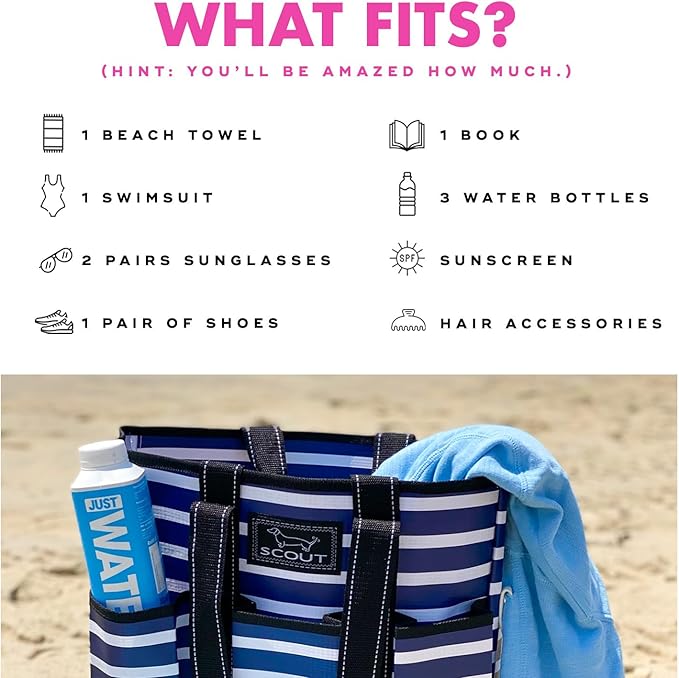 SCOUT Rocket Pocket Tote - Multi-Pocket Travel, Nurse, Teacher, Mom Tote, 7 Pockets Total, Two Sets of Straps, Folds Flat