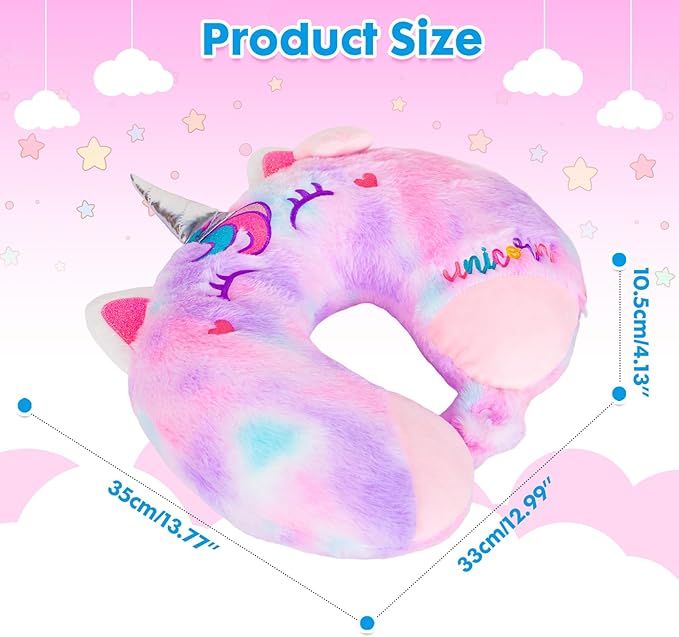 Travel Neck Pillow for Kids Adult Cute Soft Plush Memory Foam Airplane Neck Pillow for Traveling Animal Flight Pillow Head Rest Neck Support for Cars Long Flights