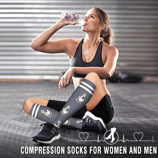 Bluemaple 6 Pack Copper Compression Socks for Women and Men Circulation-Best Support for Medical, Running,Nursing,Athletic