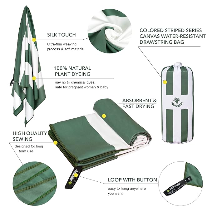 4Monster Microfiber Beach Towel Quick Dry,Super Absorbent Lightweight Travel Towel for Swimmers, Sand Free Camping Towel, Beach Towels for Pool,Swim,Water Sports,Yoga