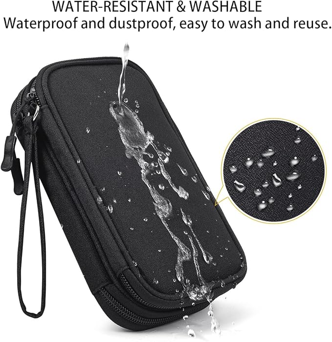 Electronics Organizer Travel Case, Charger Organizer Case Pouch, Electronic Accessories Carry Case for Travel Accessories, Cable, Cord, Charger, Phone, Power Bank, Earphone (Black, Large)