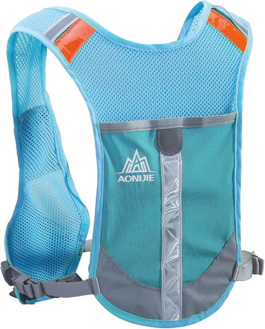 YAPJEB Ultralight Running Vest Women Men Reflective Breathable Hydration Backpack with Water Bottles for Hiking Camping Marathon Cycling Race