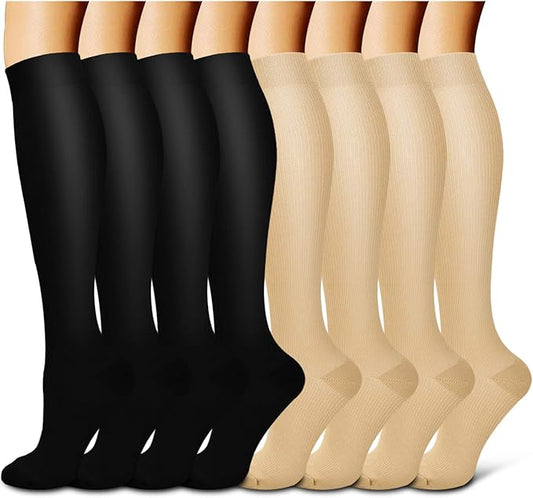 Laite Hebe Compression Socks For Women& Men circulation(8 Pairs),Socks-Best for Running,Sports,Hiking,Flight travel,Pregnancy