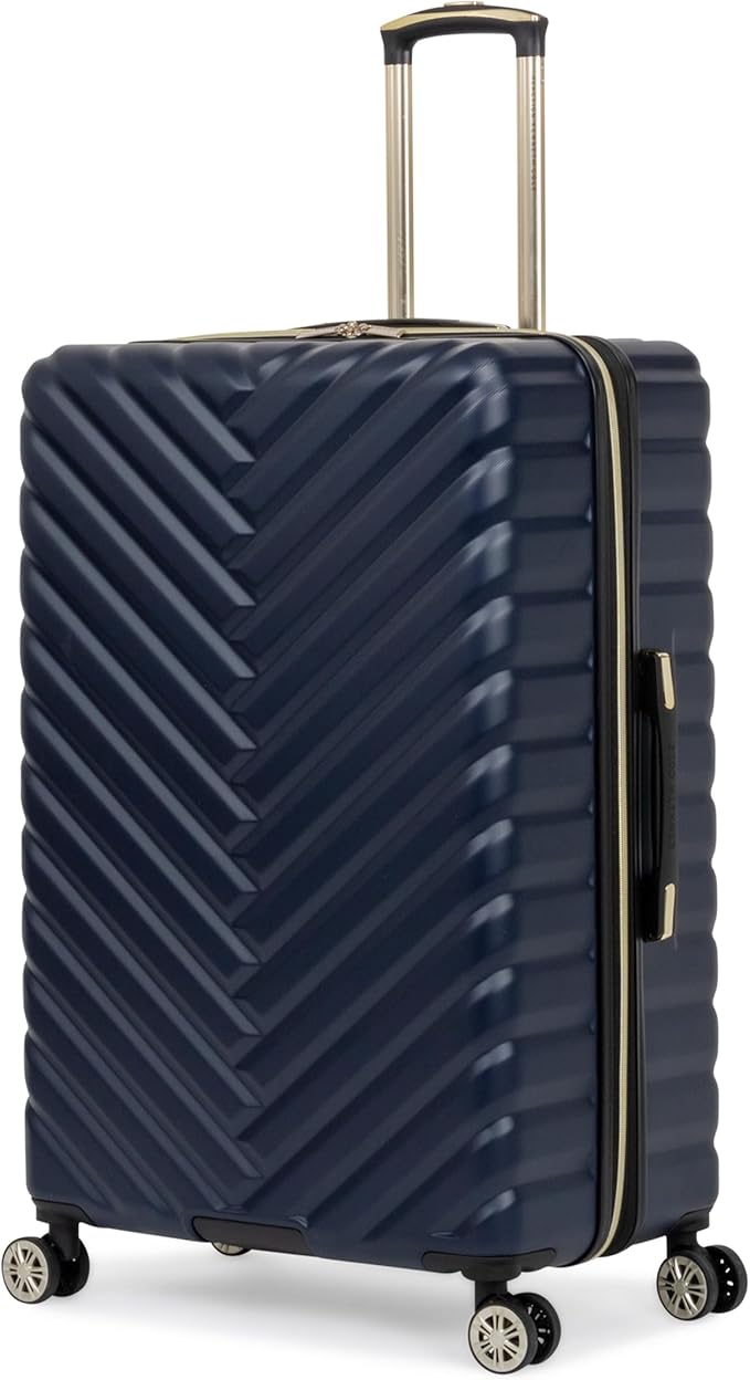 Kenneth Cole REACTION Madison Square Lightweight Hardside Chevron Expandable Spinner Luggage, Navy, 28-Inch Checked