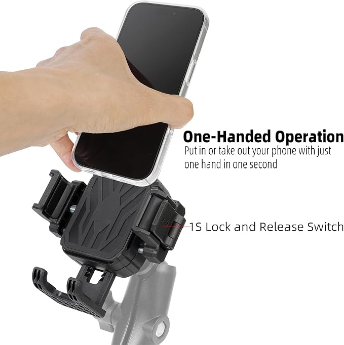 FPN Universal Phone Holder Base for RAM Mounts B Size Double Socket Arm, 1" (25mm) Ball Mount with Vibration Dampener [Camera Friendly] [1s Lock & Release], Fits 4.7-7.2" Smartphones