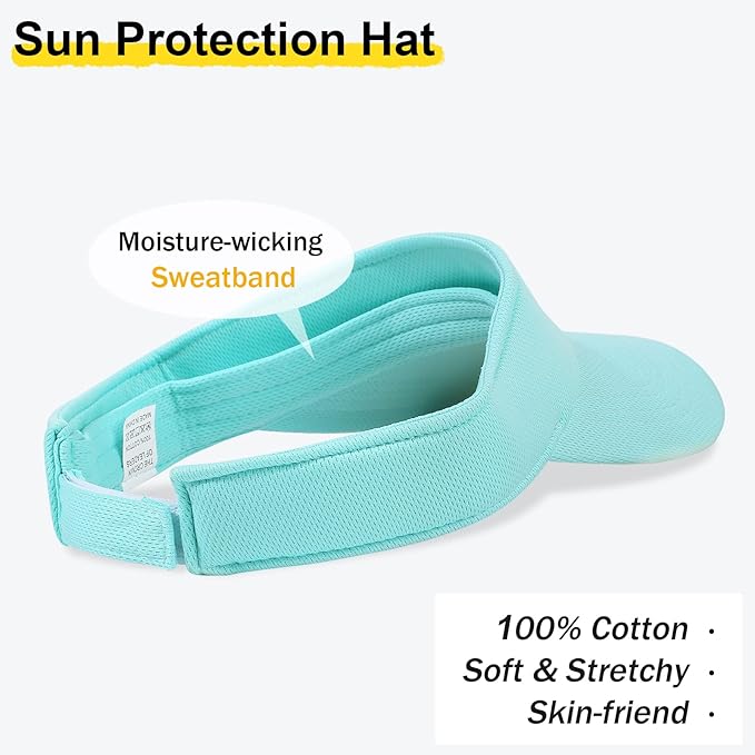 Sun Visor Hat Adjustable Velcro Outdoor Sports Cap for Men Women Adults