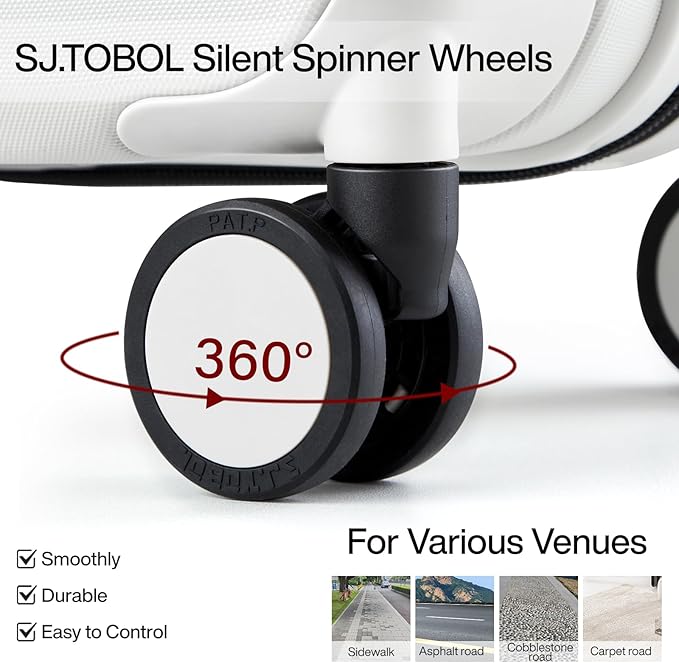 MILADA 2 Piece Luggage Sets, Hard Case Luggage set TSA Approved, Suitcase With Wheels Set 20 Inch Carry On Bag Luggage 28 Inch For Long Trip, Smoke White