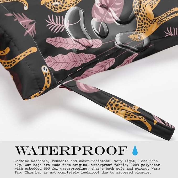 2 Pcs Wet Bag, Wet Dry Bag, Wet Bag for Swimsuit, Travel, Beach, Pool, Diapers, Dirty Yoga Gym Clothes, Toiletries, Makeup Bag, Banana Fruit Decor Banana Lover Gift for Women s.