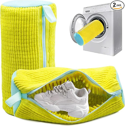 Shoe Washing Machine Bag: Laundry Shoe Bag for Washer and Dryer - 2pc Reusable Shoe Cleaning Bag for Sneaker Tennis Shoes Unstain Cleaner Kit (2pcs)