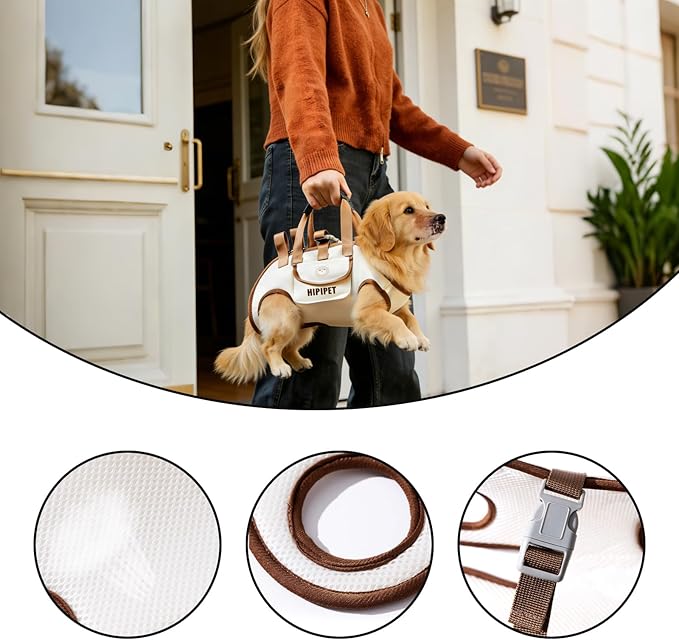 Small Dog Sling Carrier - Breathable Puppy Carrier with Pockets & Adjustable Strap, Lightweight Pet Carrier for Small Dogs/Cats (Up to 9 lbs)