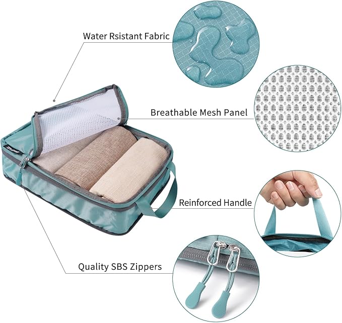 BAGAIL 6 Set Ultralight Compression Packing Cubes Packing Organizer for Travel Accessories Luggage Suitcase Backpack