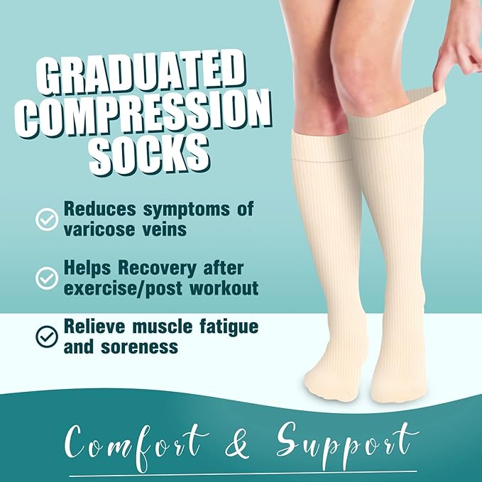 Copper Compression Socks for Women and Men(6 Pairs)-Best Support for Running, Athletic, Nursing, Travel