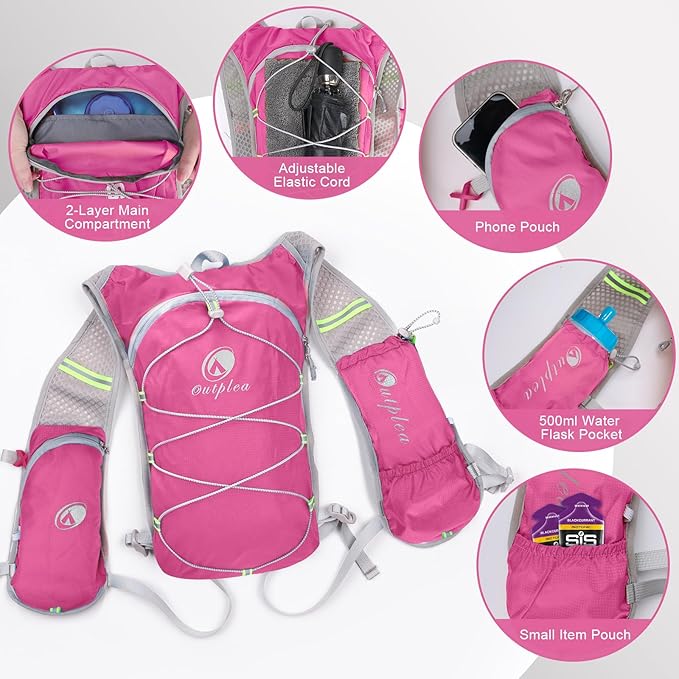 Small Lightweight Running Hydration Vest with 2L Water Bladder for Race, Lightweight Water Backpack Hydropack for Hiking
