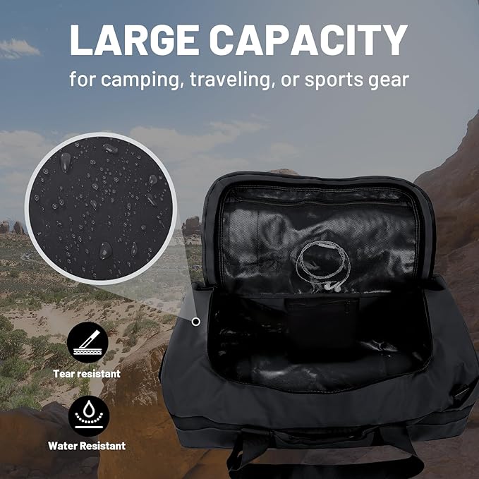 MIER Water Resistant Backpack Duffle Heavy Duty Convertible Duffle Bag with Backpack Straps for Gym, Sports, Travel