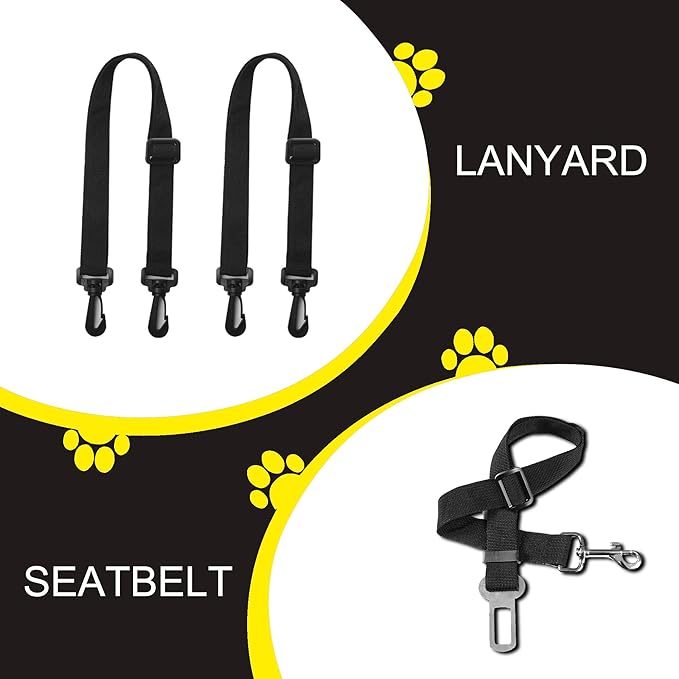 Femuar Dog Car Seat Cover with Storage Pockets Mesh Visual Window, Waterproof Nonslip , Heavy Duty Scratchproof Pet Dog Back Seat Cover Hammock for Cars Trucks and SUVs