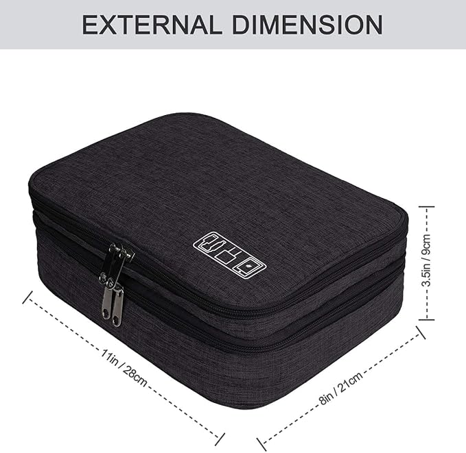 Electronics Organizer, Jelly Comb Electronic Accessories Cable Organizer Bag Waterproof Travel Cable Storage Bag for Charging Cable, Power Bank, iPad