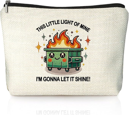 Dumpster Fire Gifts Makeup Bag, Funny Dumpster Bag,Dumpster Fire Cosmetic Bags for Women, Inspirational Positive Encouragement Gifts for Women Zipper Pouch