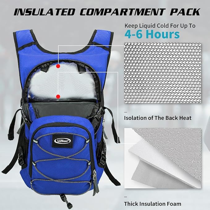 Hydration Backpack with 3L Water Bladder, Insulated Running Hydration Pack Hydropack, Lightweight Water Backpack for Hiking Cycling Camping Biking for Men Women