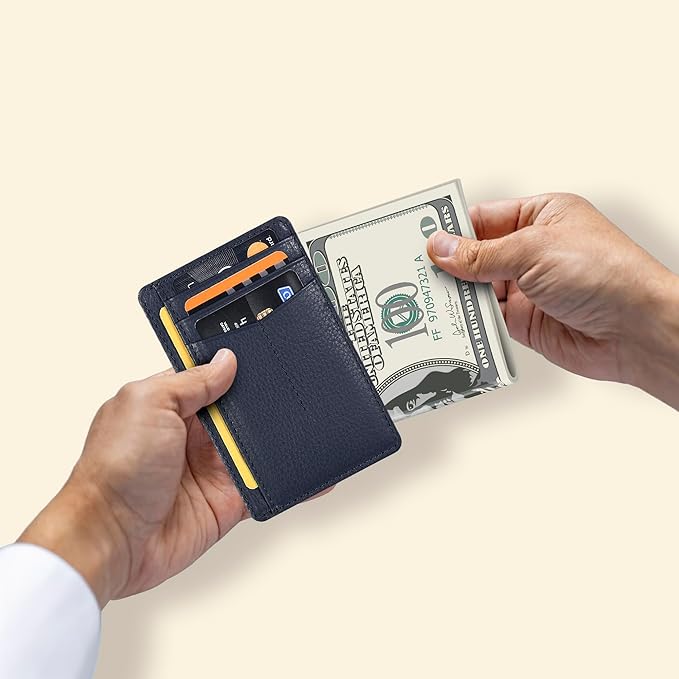 Oak Leathers Leather Slim Minimalist Wallet for Men & Women RFID Front Pocket Leather Card Holder Wallets