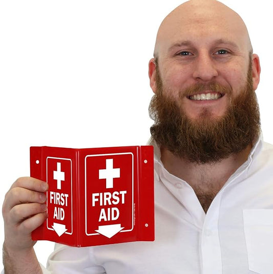 SmartSign “First Aid” Projecting Sign | 5" x 6" Acrylic, Made in USA