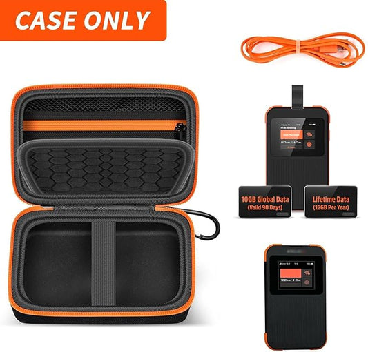 Hard Case Compatible with SIMO Solis 5G/ for Pro 5G WiFi Mobile Hotspot, Travel Router for Hotel WiFi Storage Holder Bag with Mesh Pocket for Charger USB Cable & Accessories (Box Only) - Black