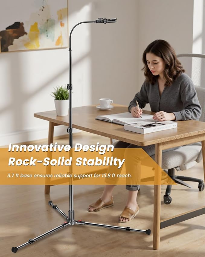 CAMBOFOTO 84" Phone Tripod, Tall Tripod Stand for Selfies with Flexible Gooseneck & Remote, Compatible with iPhone Android, Travel/Gopro/Ring Light/Webcam/Video Recording/Vlogging