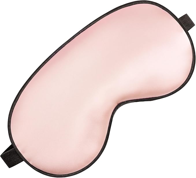 Silk Eye Sleep Mask - Adjustable Strap, Comfortable & Soft Satin Eye Mask, Blindfold Eyeshade for Men & Women for A Full Night's Sleep (Pink)