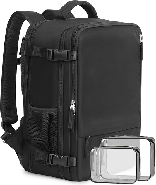 Beraliy Travel Backpack for Men Women, Carry On Backpack, 16 Inch Laptop Backpack, Waterproof School Backpack, Casual Outdoor Daypack College Bag, Black