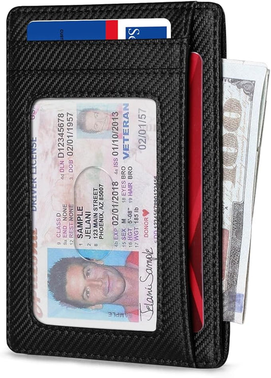 RUNBOX Slim ID Cases Minimalist Front Pocket RFID Blocking Leather Wallets for Men and Women Card Holder Wallets Gifts for men