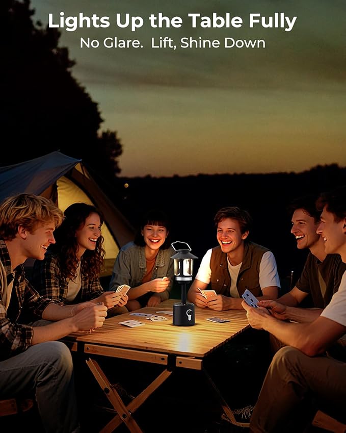 Camping Lantern Rechargeable, Telescopic Camping Light, Waterproof Retro Emergency Lights, Electric Lanterns for Power Outages, Vintage Hurricane Lamp for Tent Outdoor Patio RV Fishing