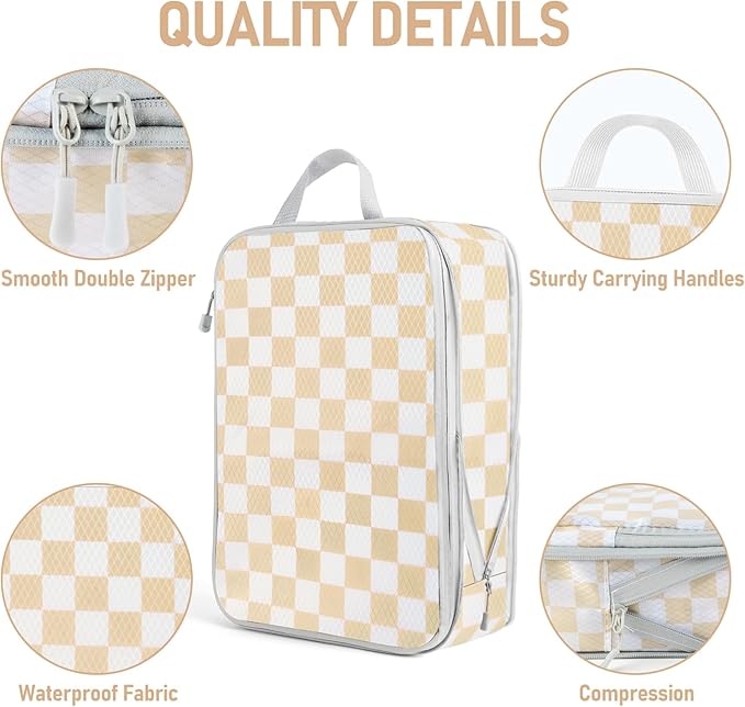 4-Piece Packing Cube Set - Lightweight Luggage Organizers for Travel, Vacation and Suitcases - Durable Accessories with Compression